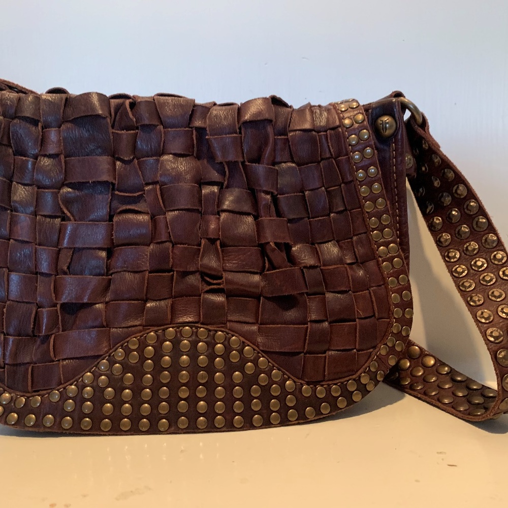 Frye Leather Studded Shoulder Bag